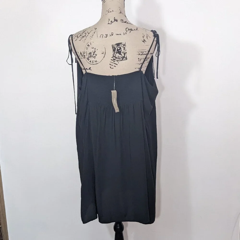 NWT J Crew BI596 Kauai Tie-Strap Mini Dress Black Plus Size 24